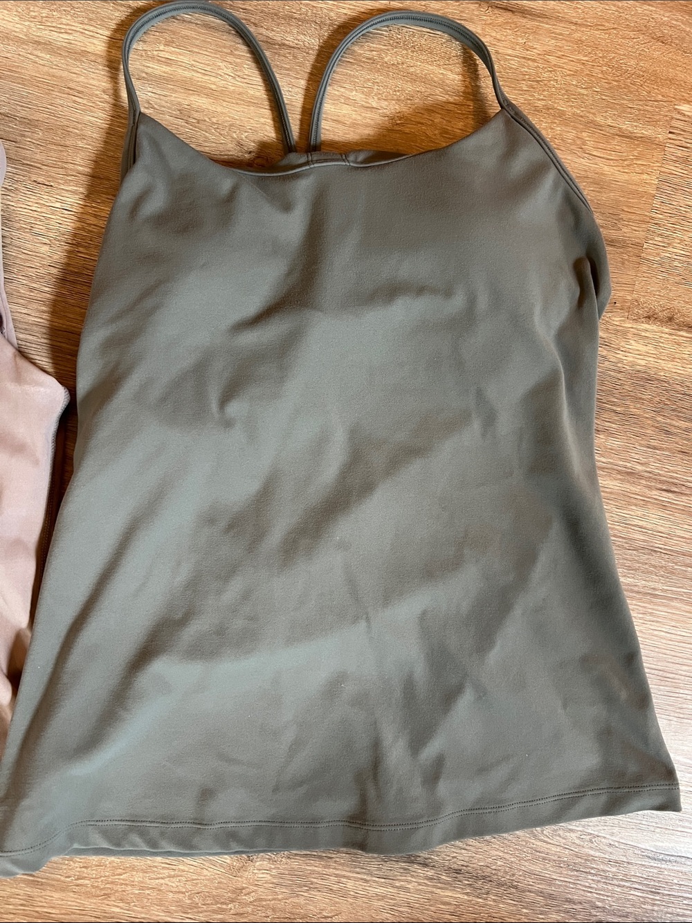 Scoop Neck Tank Tops in Taupe and Sage Green - Picture 3 of 9